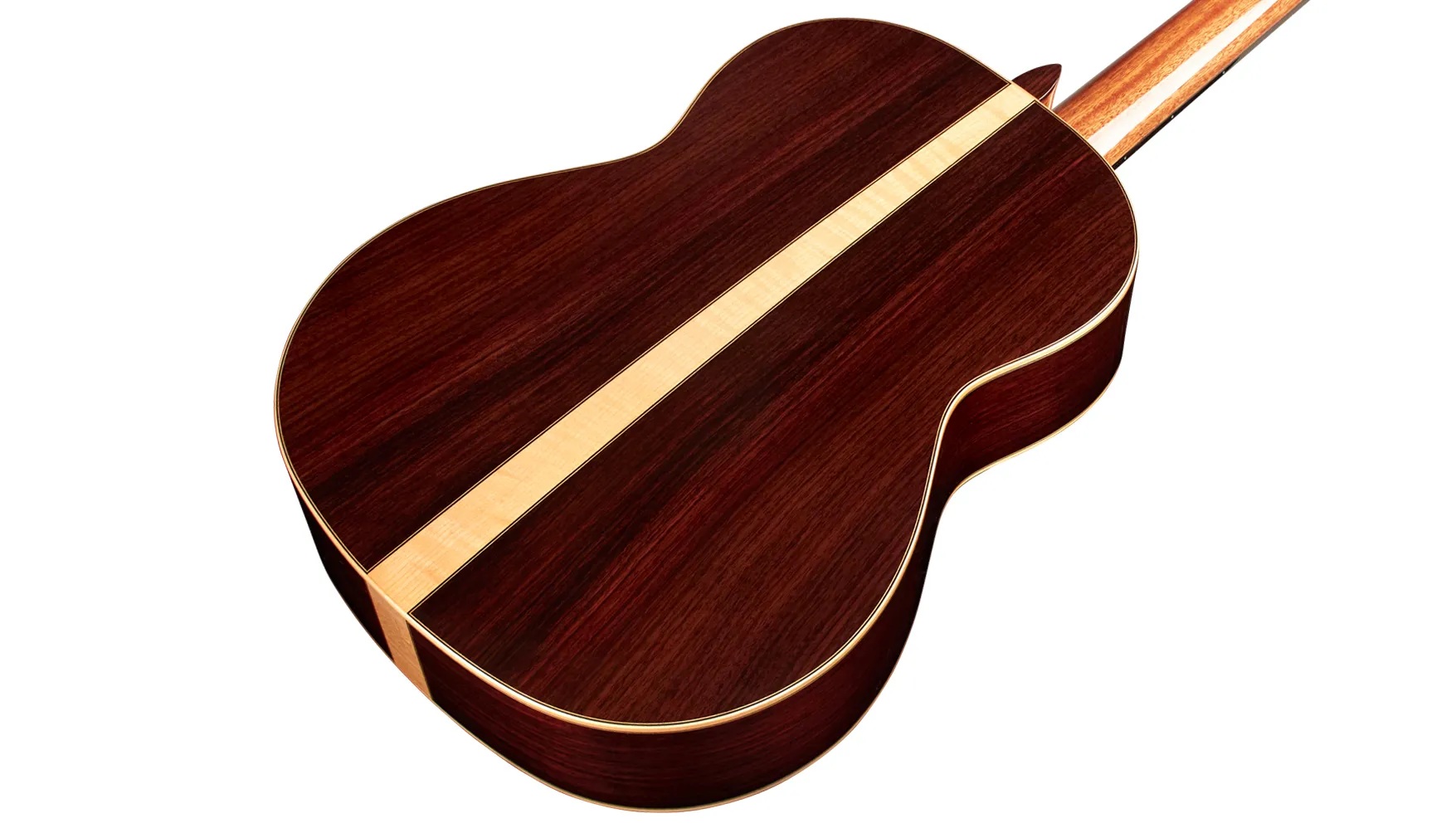 Angled close-up back body view of C12 SP ukulele