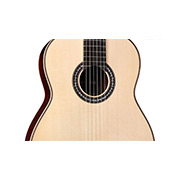 Close-up front body view of C12 SP ukulele thumb