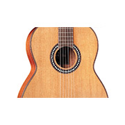 Close-up body view of C9 Crossover ukulele thumb