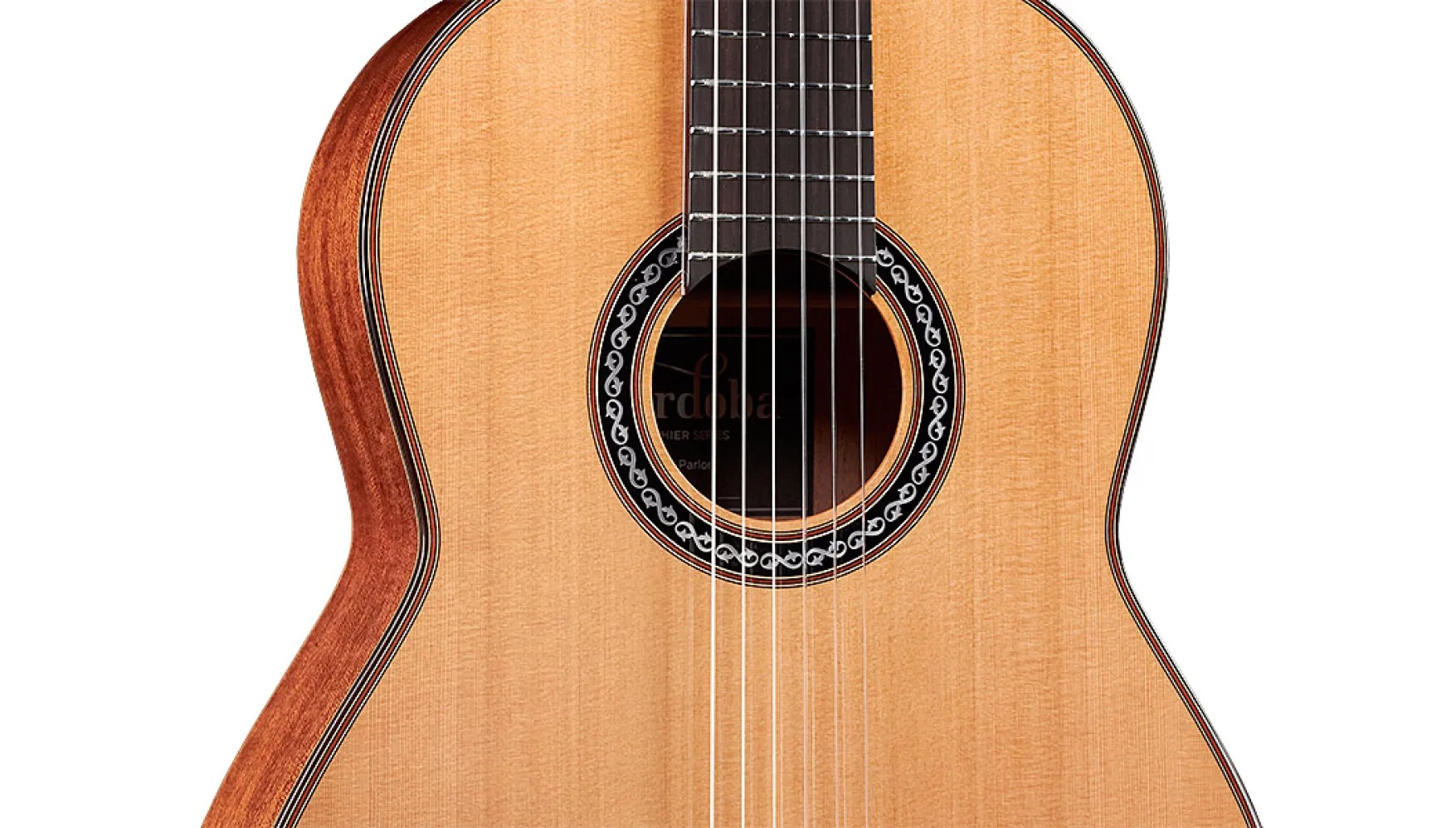 Close-up front body view of C9 Parlor ukulele