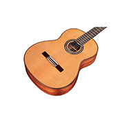 Angled close-up front body view of C9-CD ukulele thumb