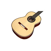 Angled front view of Esteso SP ukulele thumb
