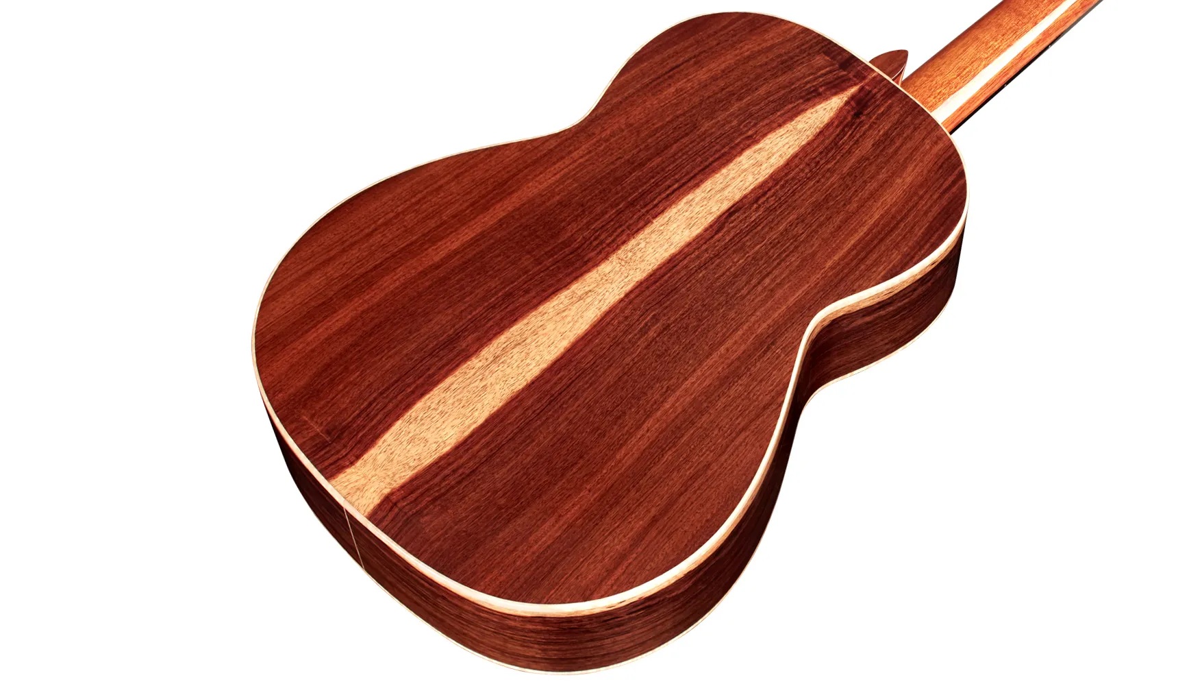 Angled back view of Esteso SP ukulele