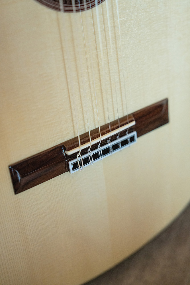 Close-up front of the headstock of C7-SP