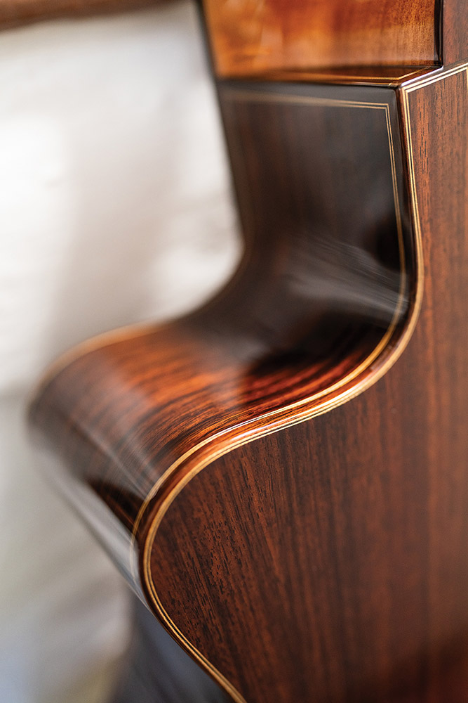 Angled top down view of the back of the Fusion 12 Rose II