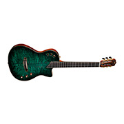 Horizontal side view of Stage Artist Agave Burst guitar thumb