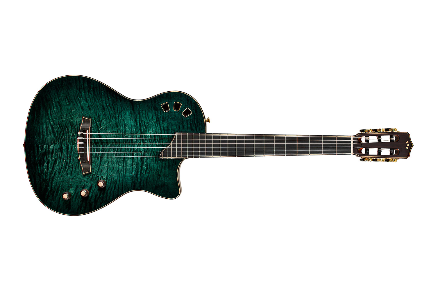 Horizontal front view of Stage Artist Agave Burst guitar
