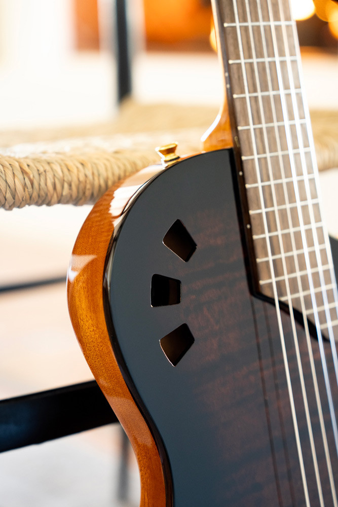 Close-up of Stage Edge Burst soundhole