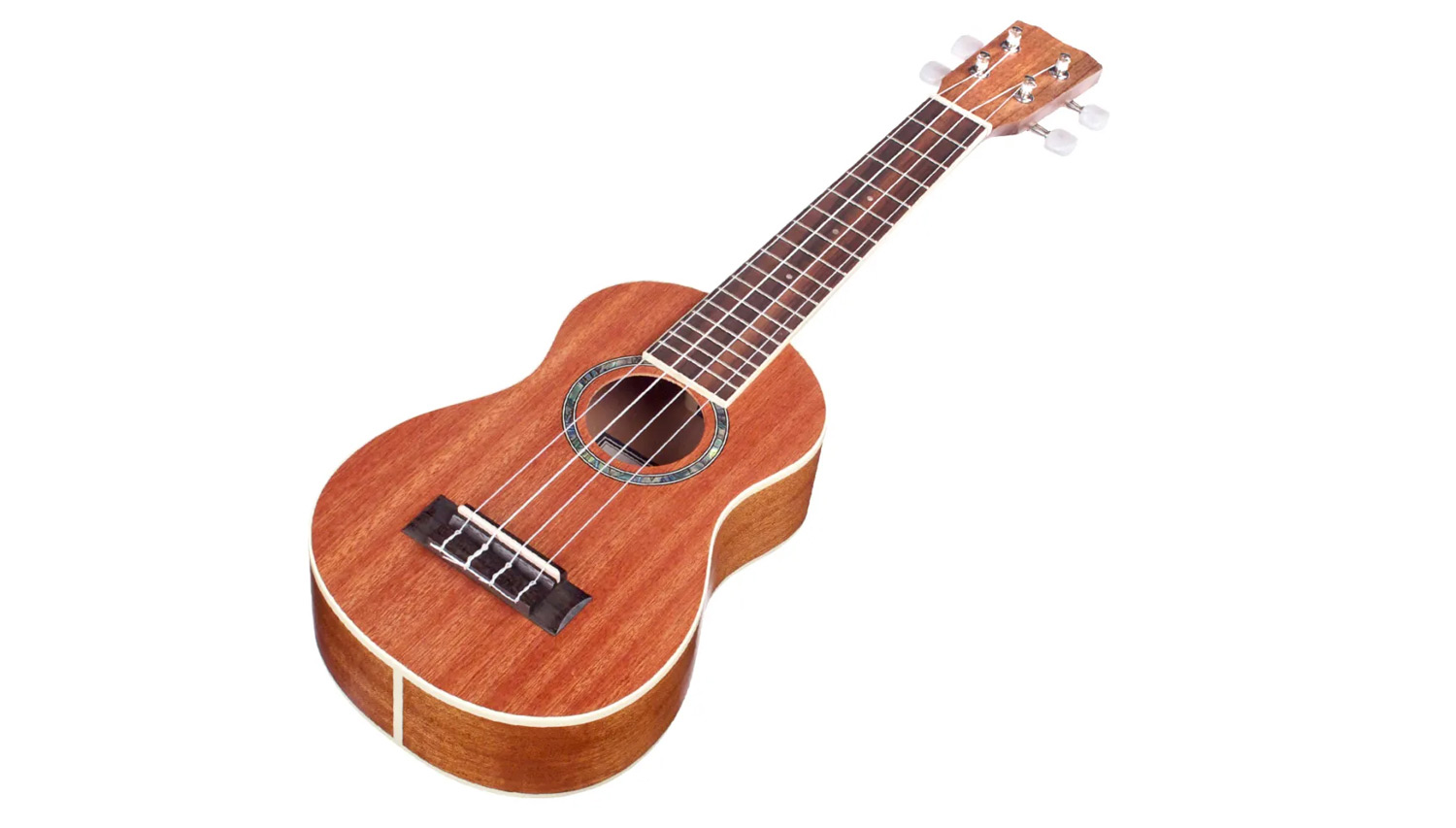 Horizontal close-up body view of 15SM ukulele