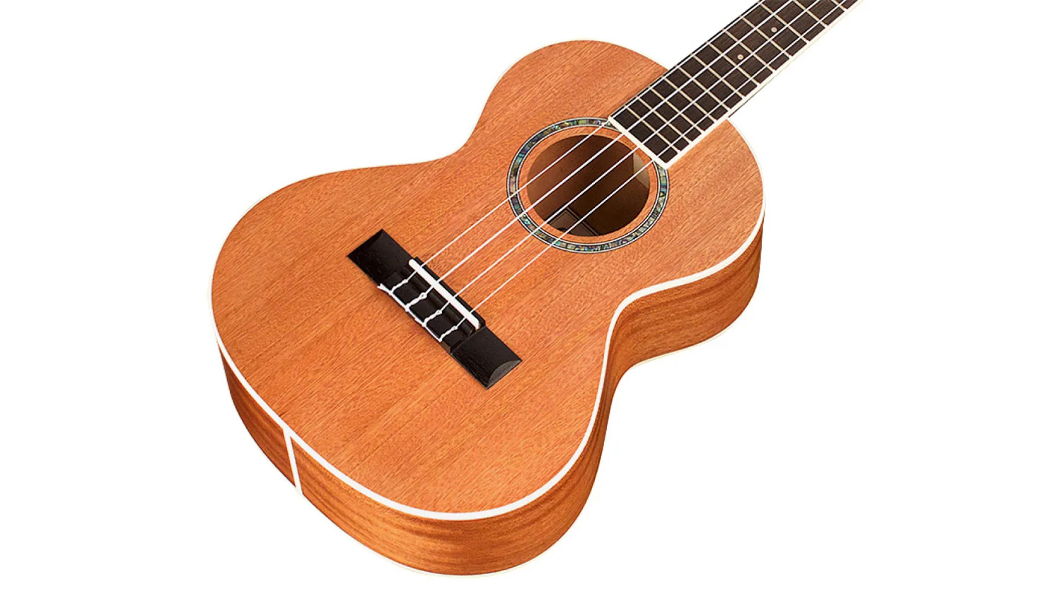 Horizontal close-up body view of 15TM ukulele