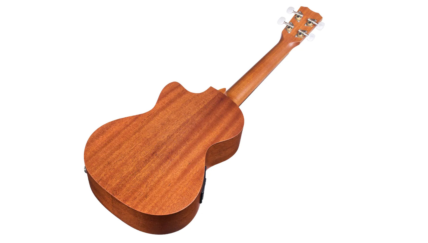 Angled back view of 20TM-CE ukulele