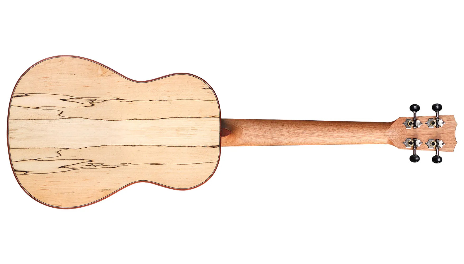 Horizontal back view of 24B Spruce ukulele