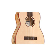 Close-up body view of 24B Spruce ukulele thumb