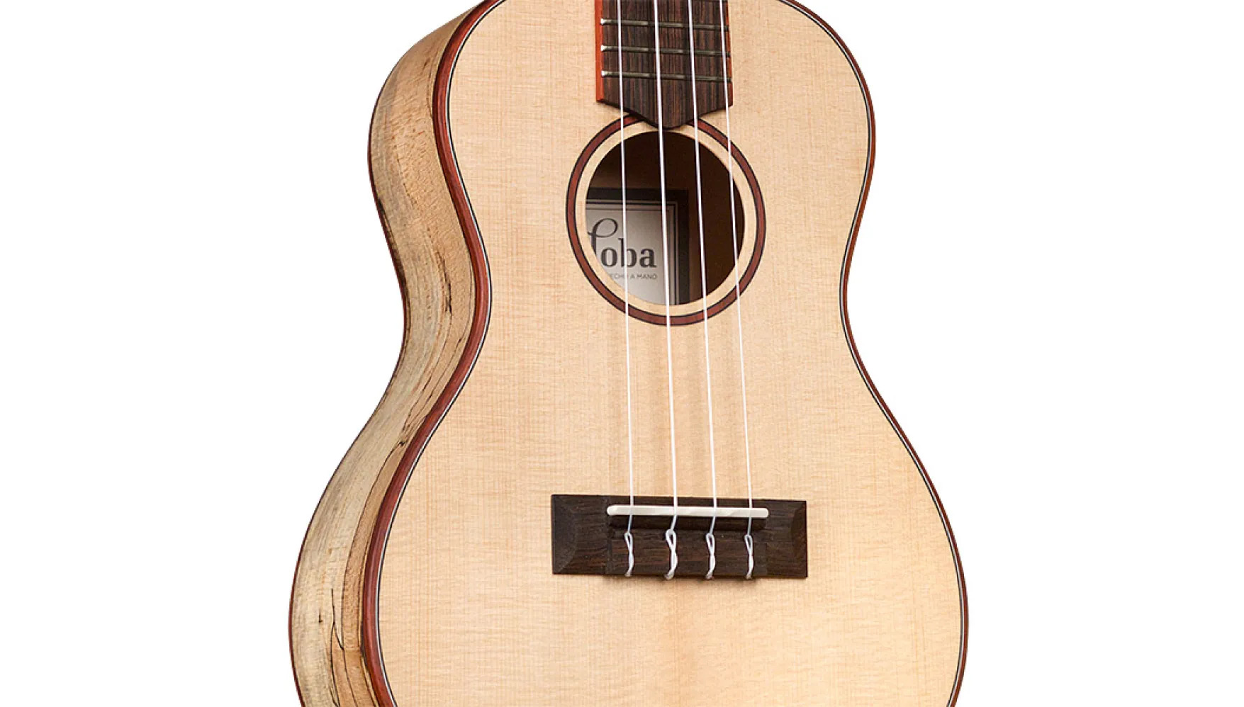 Close-up body view of 24C Spruce ukulele
