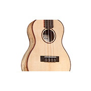 Close-up body view of 24C Spruce ukulele thumb