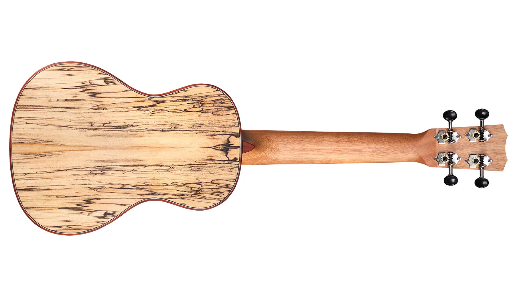 Horizontal back view of 24C Spruce ukulele