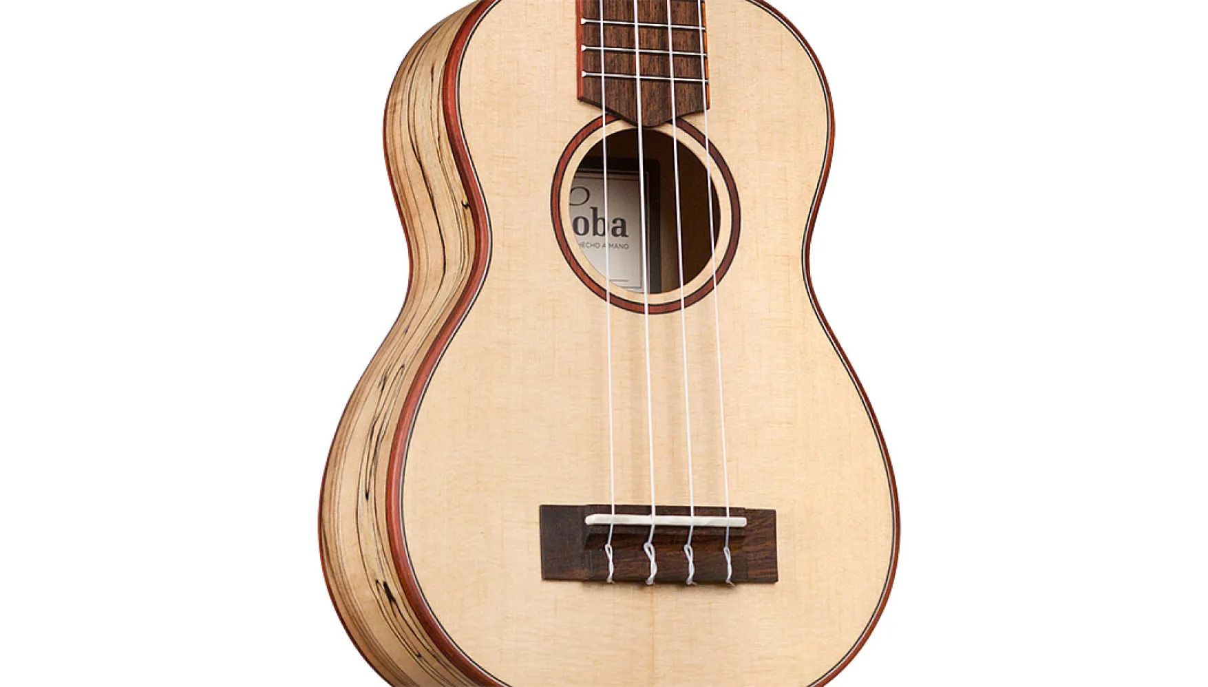 Close-up body view of 24S Spruce ukulele