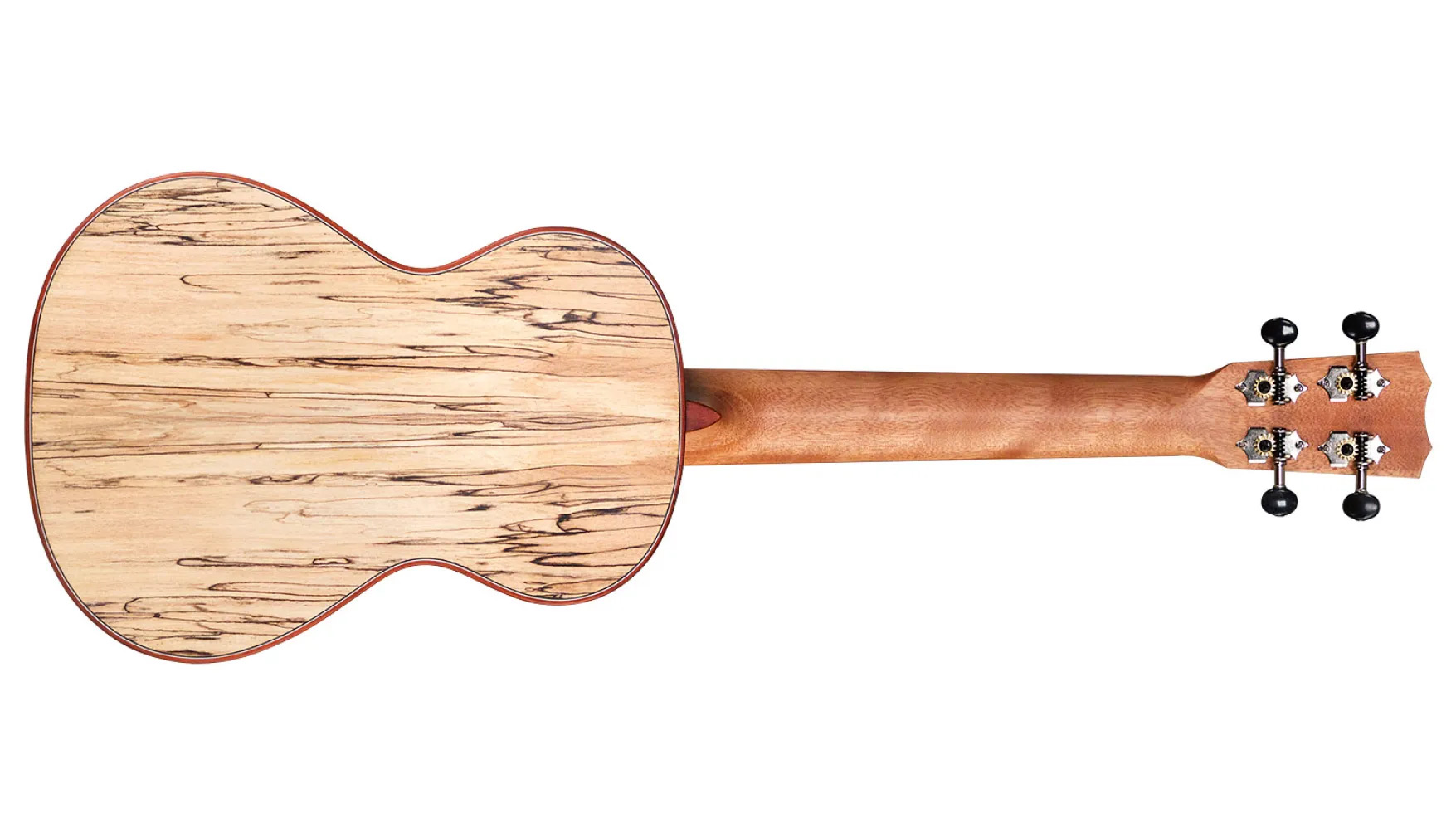 Horizontal back view of 24T Spruce ukulele