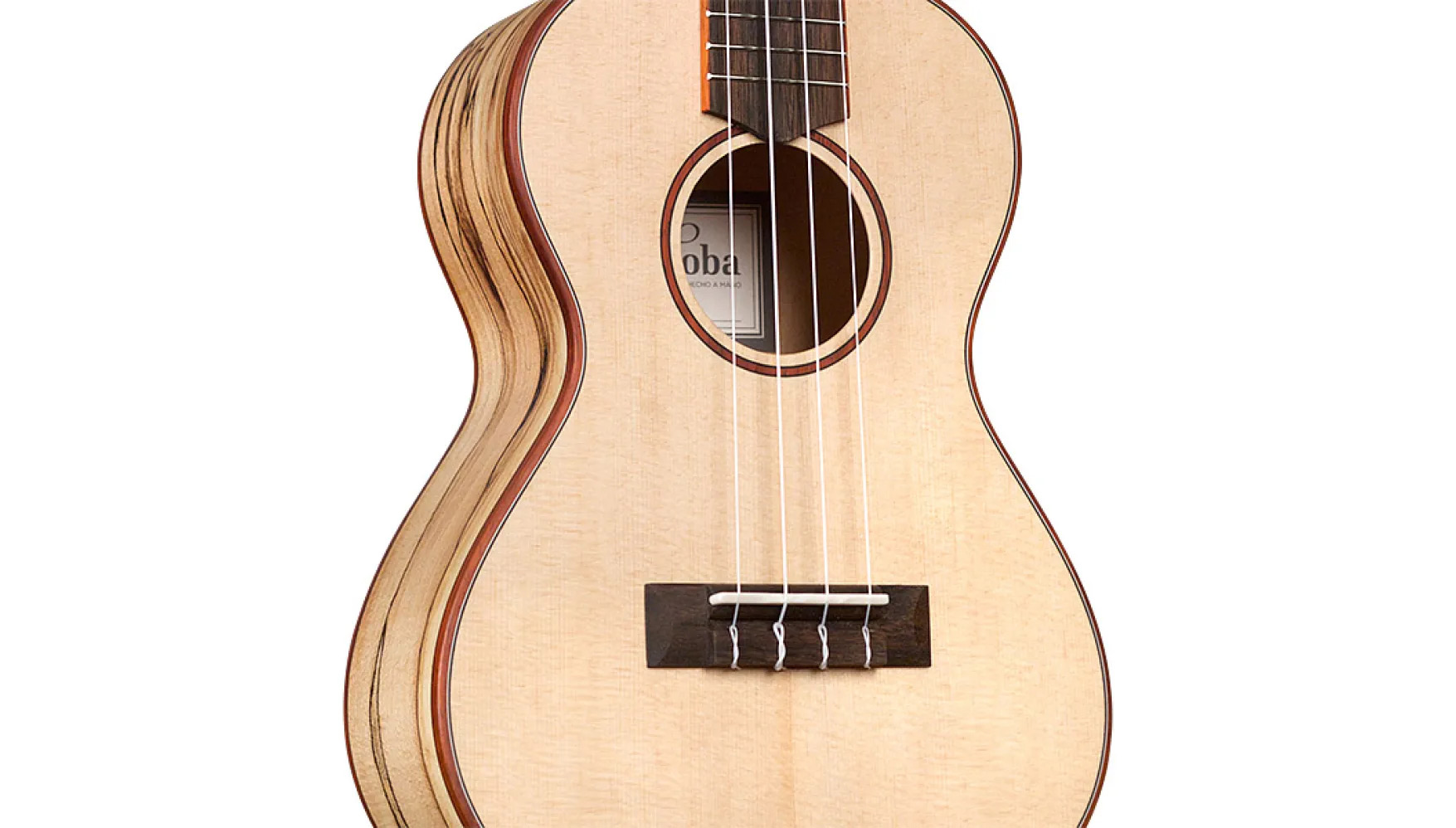 Close-up body view of 24T Spruce ukulele