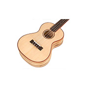 Angled front view of 24T Spruce ukulele thumb