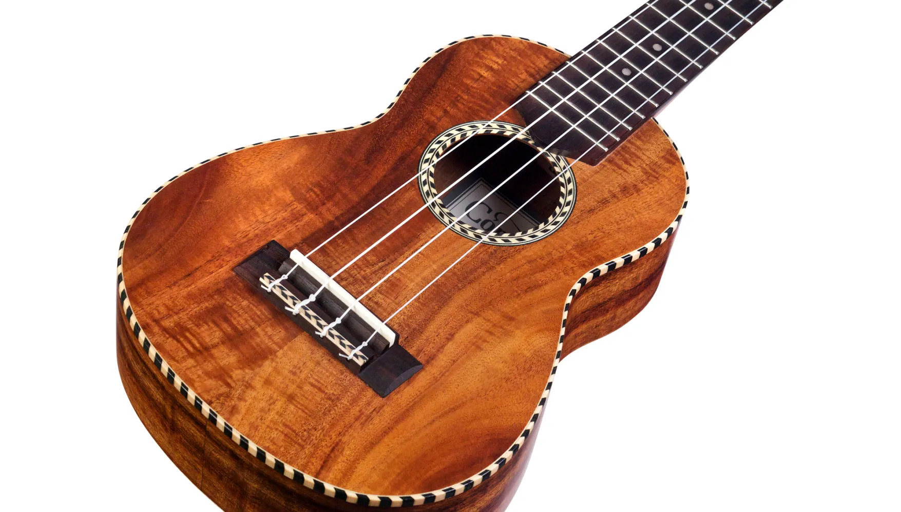 Angled front view of 25S ukulele