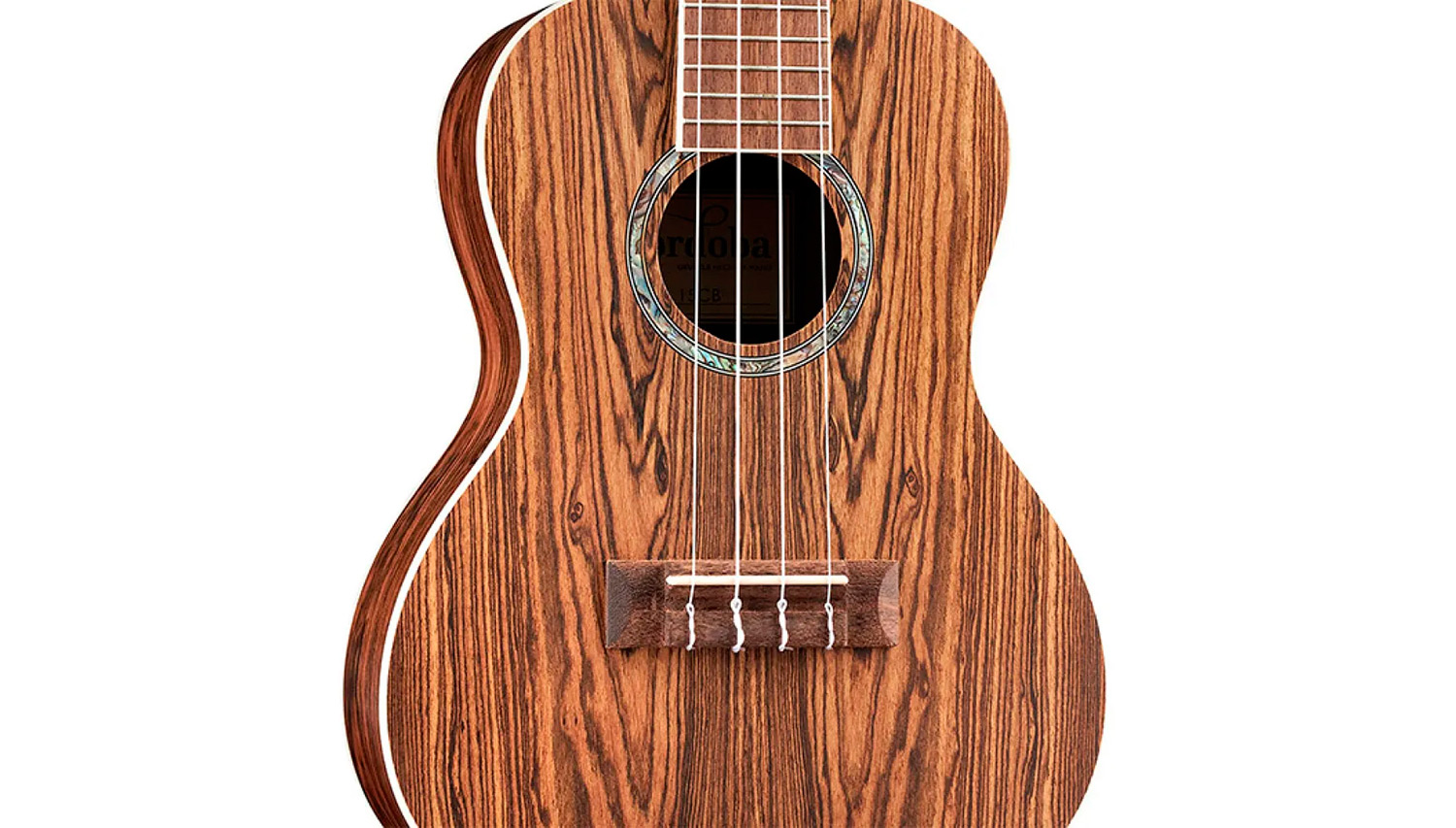 Horizontal back view of 15CB ukulele