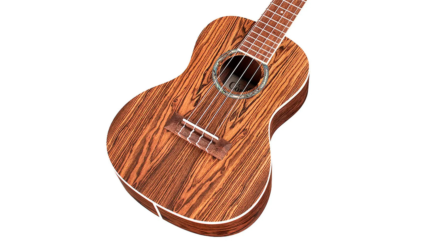 Horizontal close-up body view of 15CB ukulele