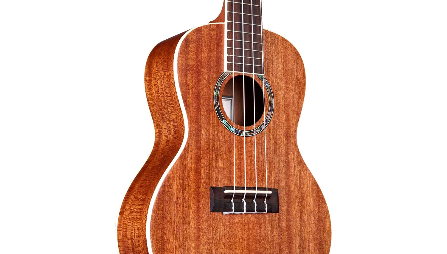 Horizontal back view of 15CM ukulele