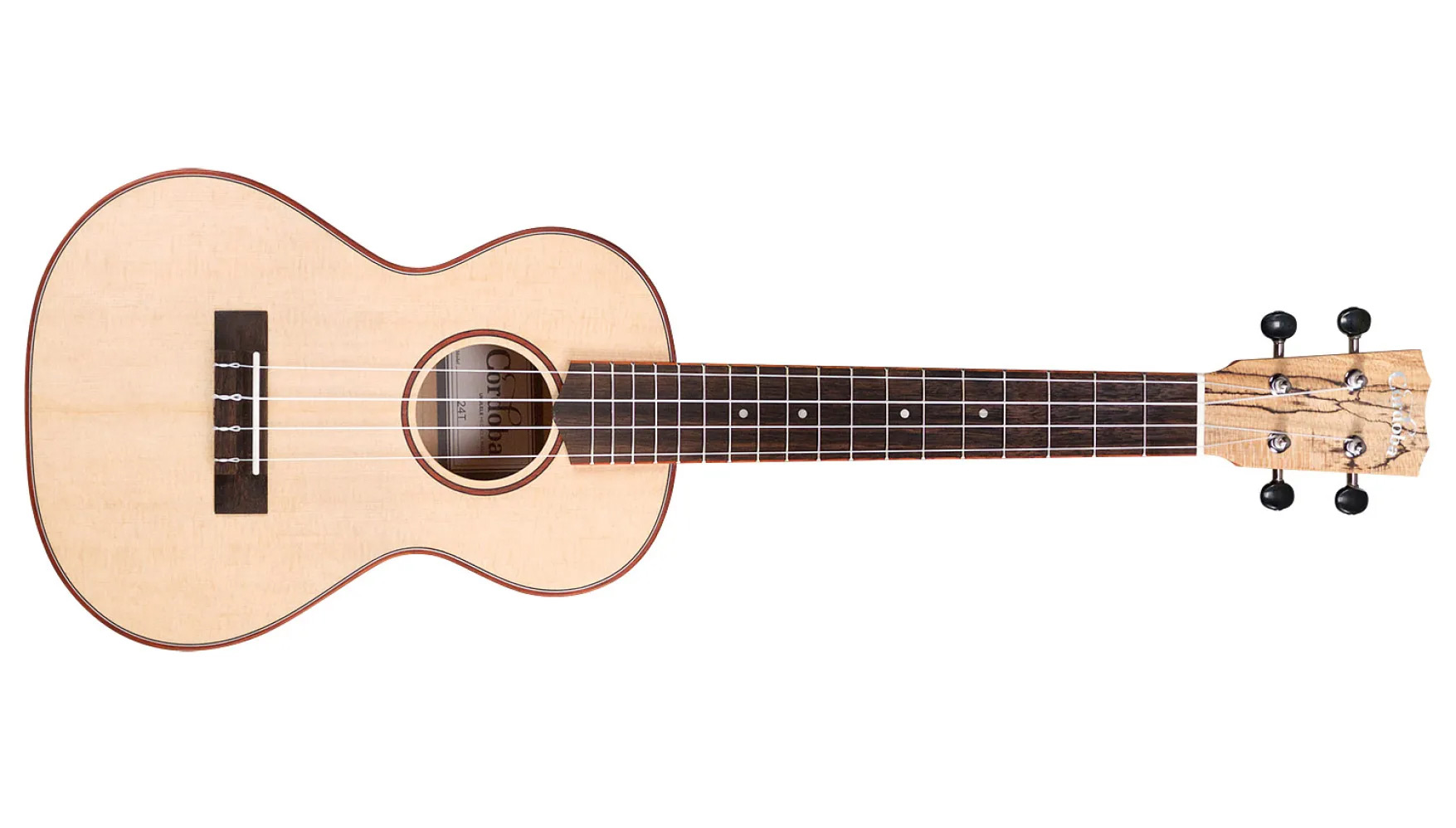 Horizontal front view of 24T Spruce ukulele