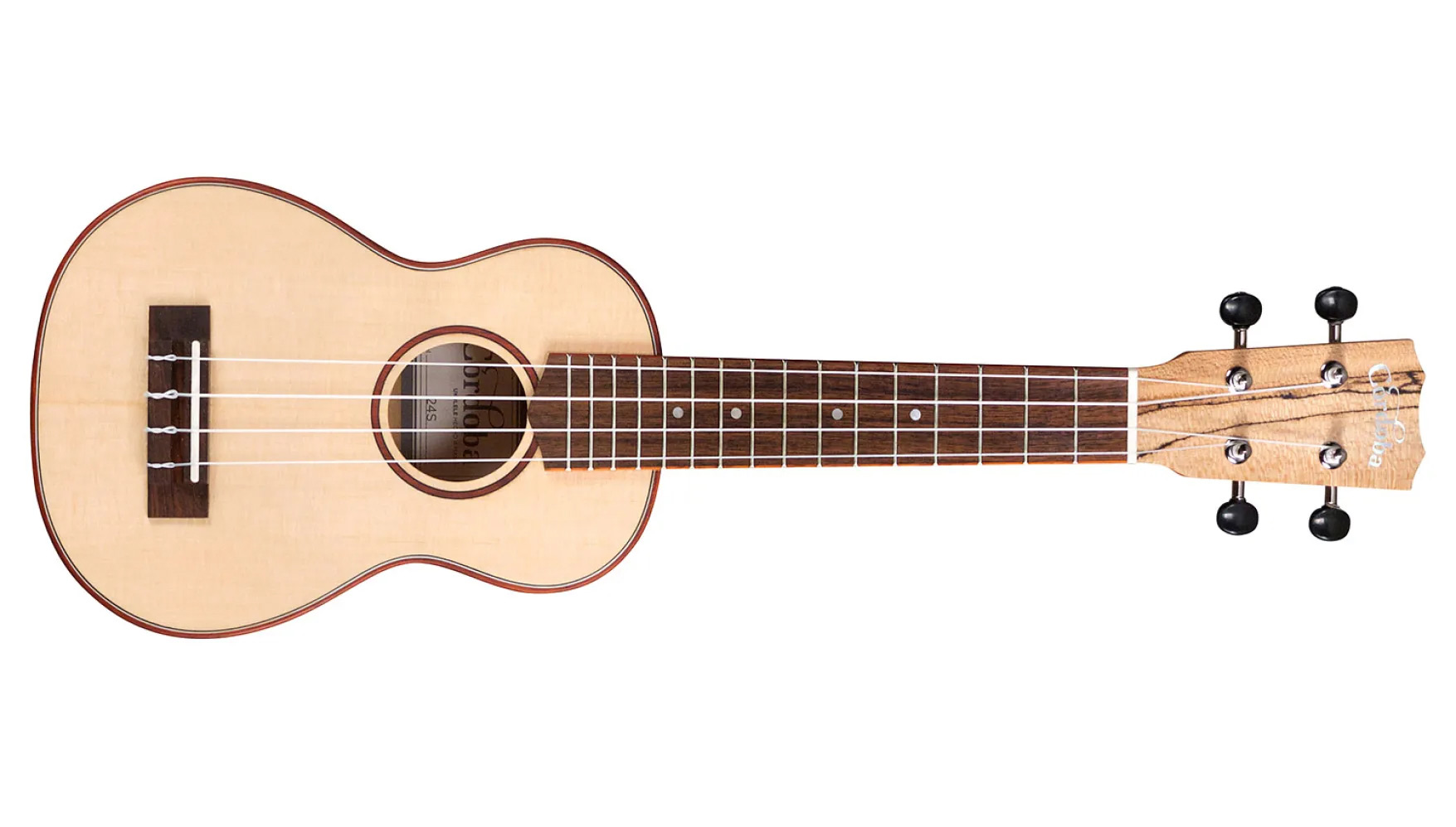 Horizontal front view of 24S Spruce ukulele