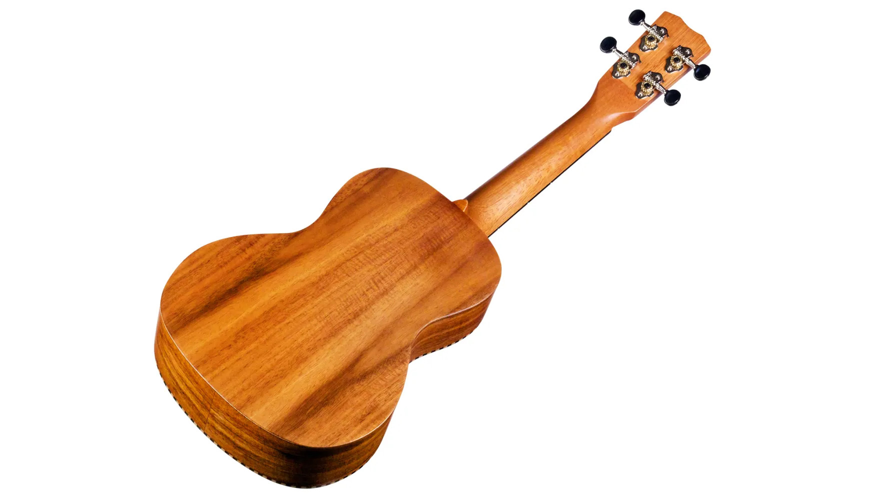 Angled back view of 25C ukulele