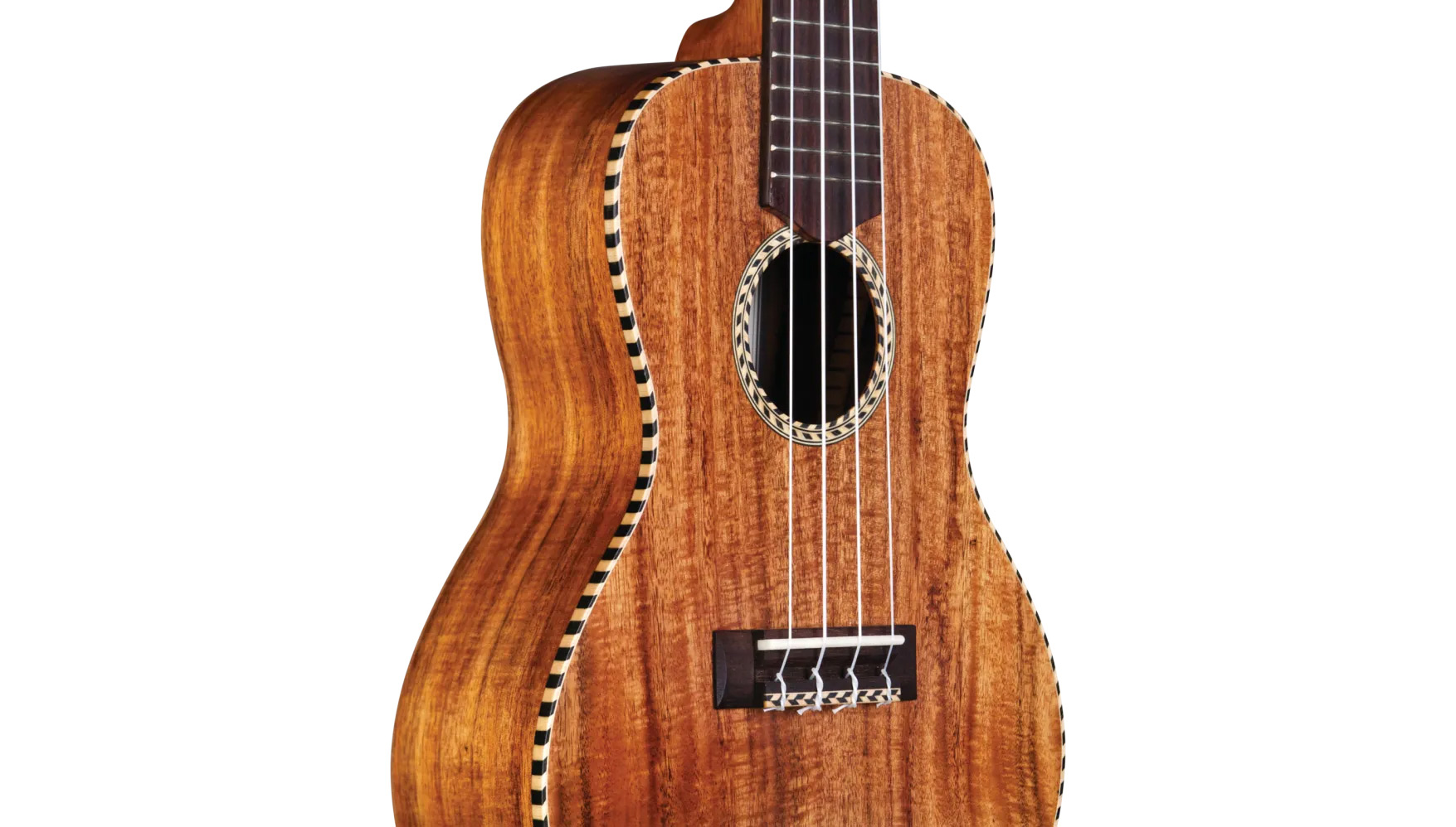 Angled close-up body view of 25T ukulele