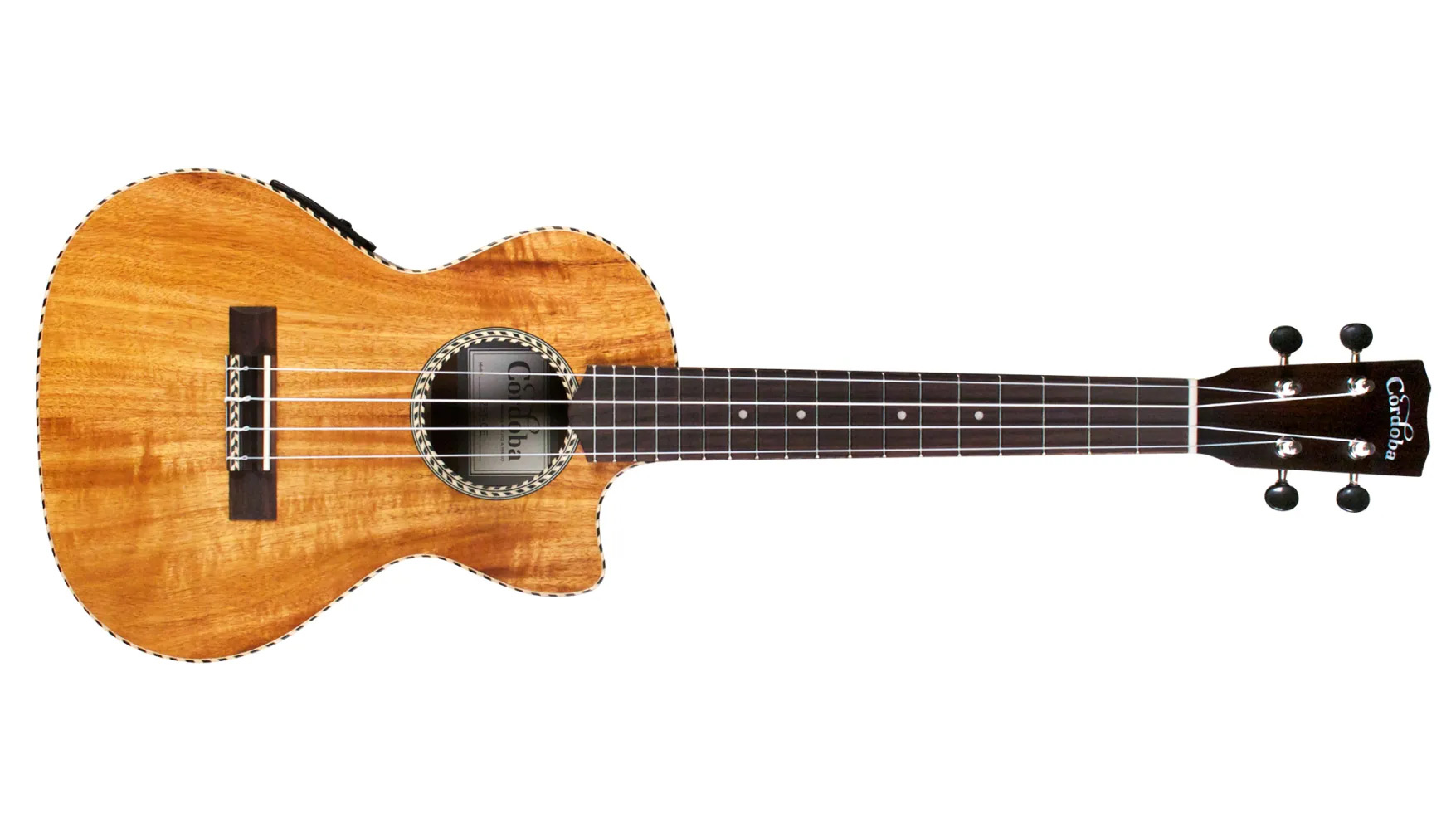 Horizontal front view of 25T-CE ukulele