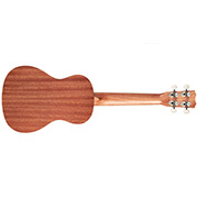 Horizontal back view of concert-sized ukulele thumb