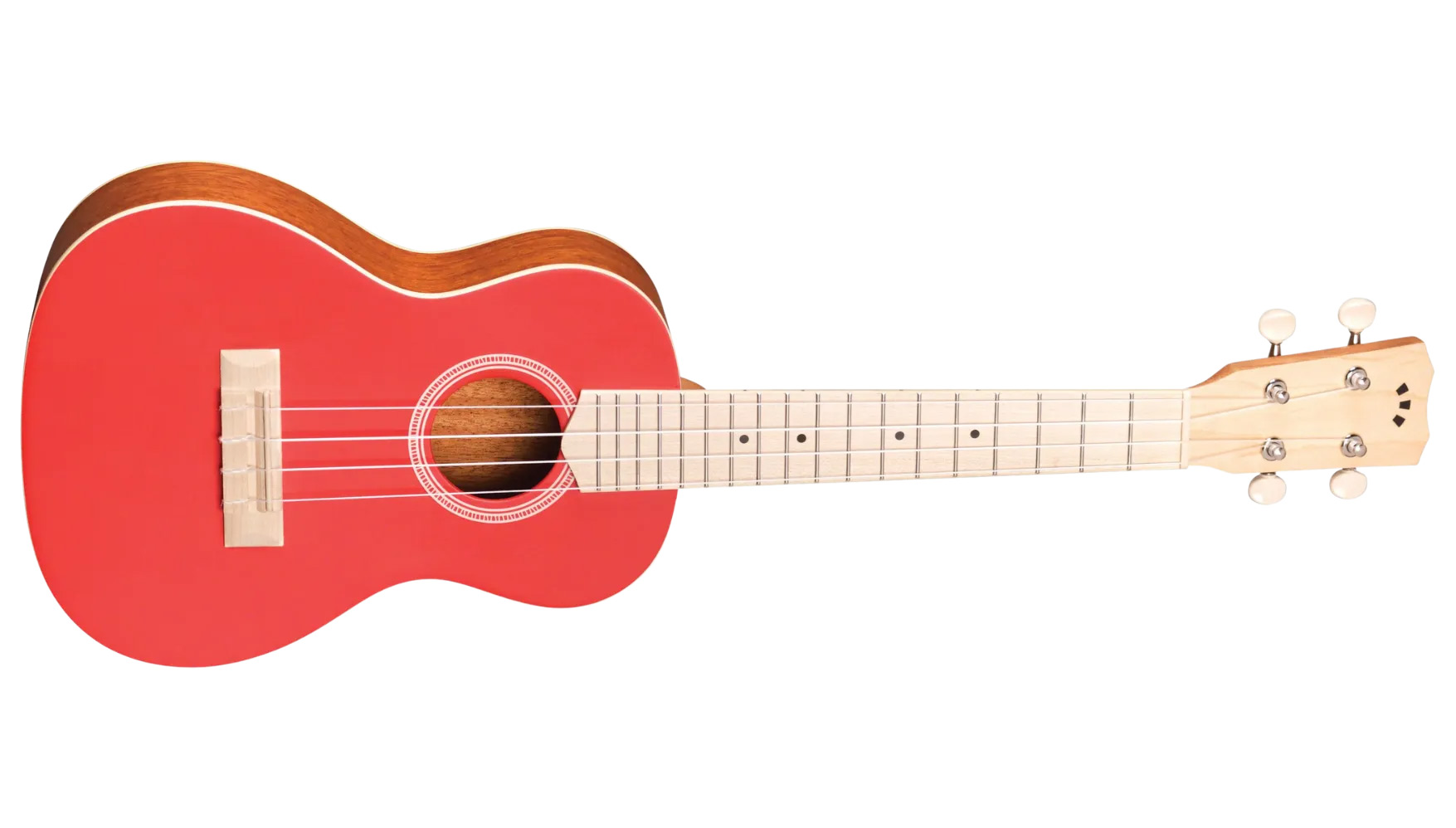Horizontal side view of 15CM Matiz Chili Red ukulele