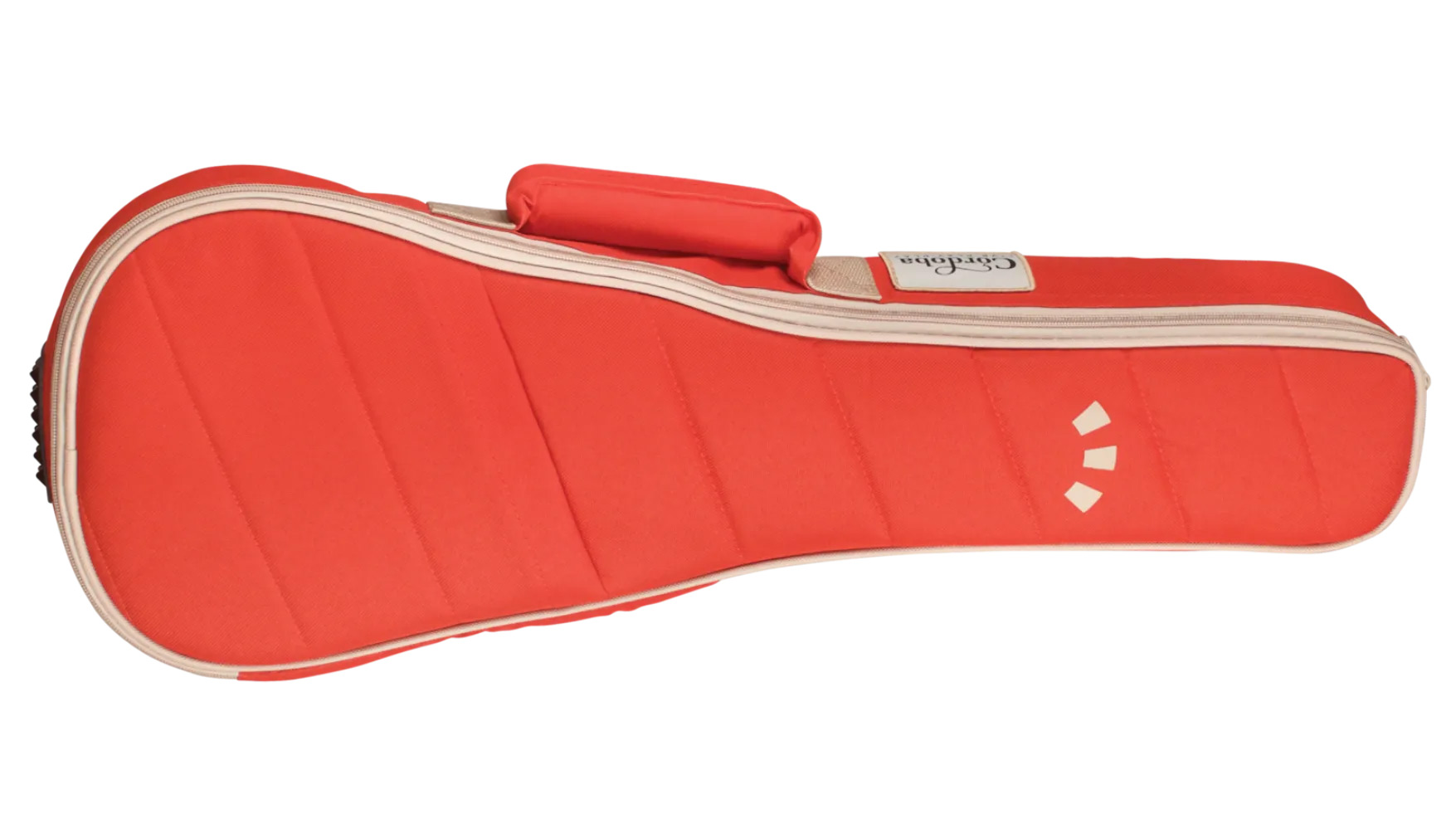 Horizontal front view of 15CM Matiz Chili Red ukulele case