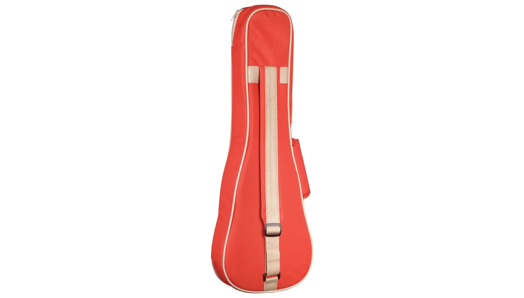 Vertical back view of 15CM Matiz Chili Red ukulele case