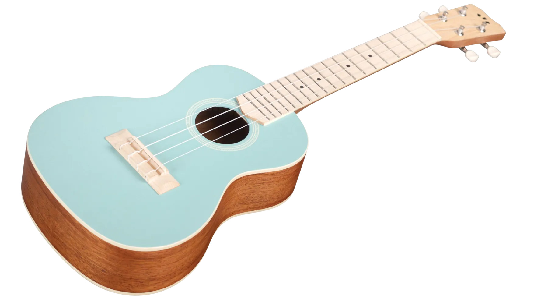 Angled front view of 15CM Matiz Mint ukulele