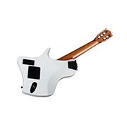 Angled back view of Abasi 7 White Burst guitar thumb