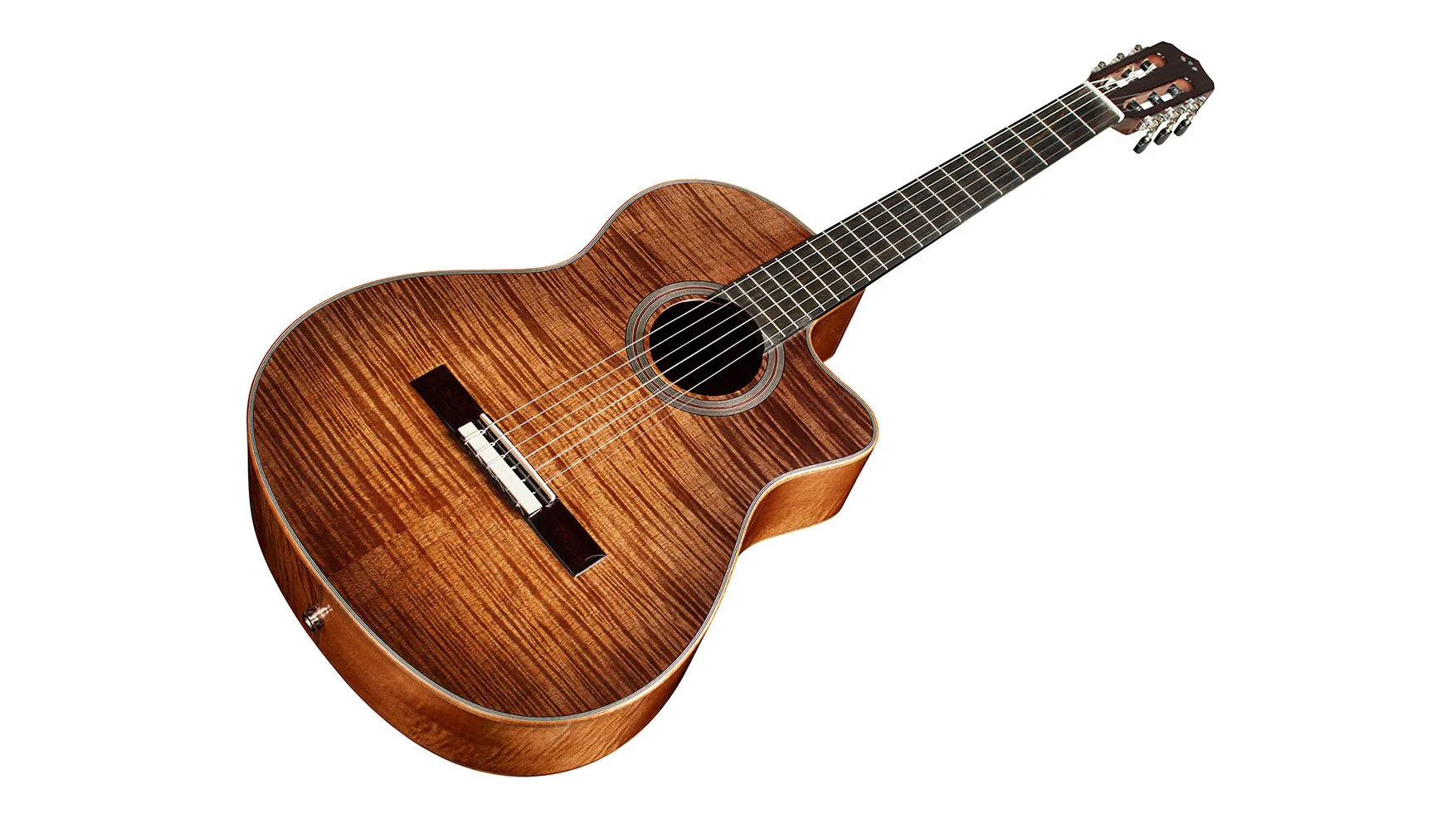 Angled front view of Fusion 12 Cinnamon Burst