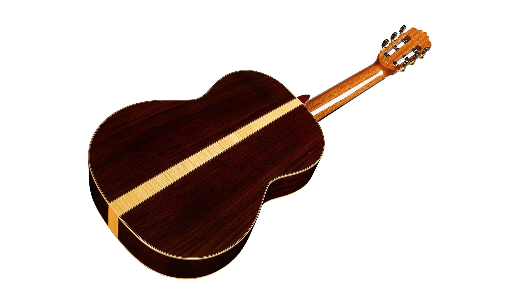 Angled back view of C12 CD ukulele