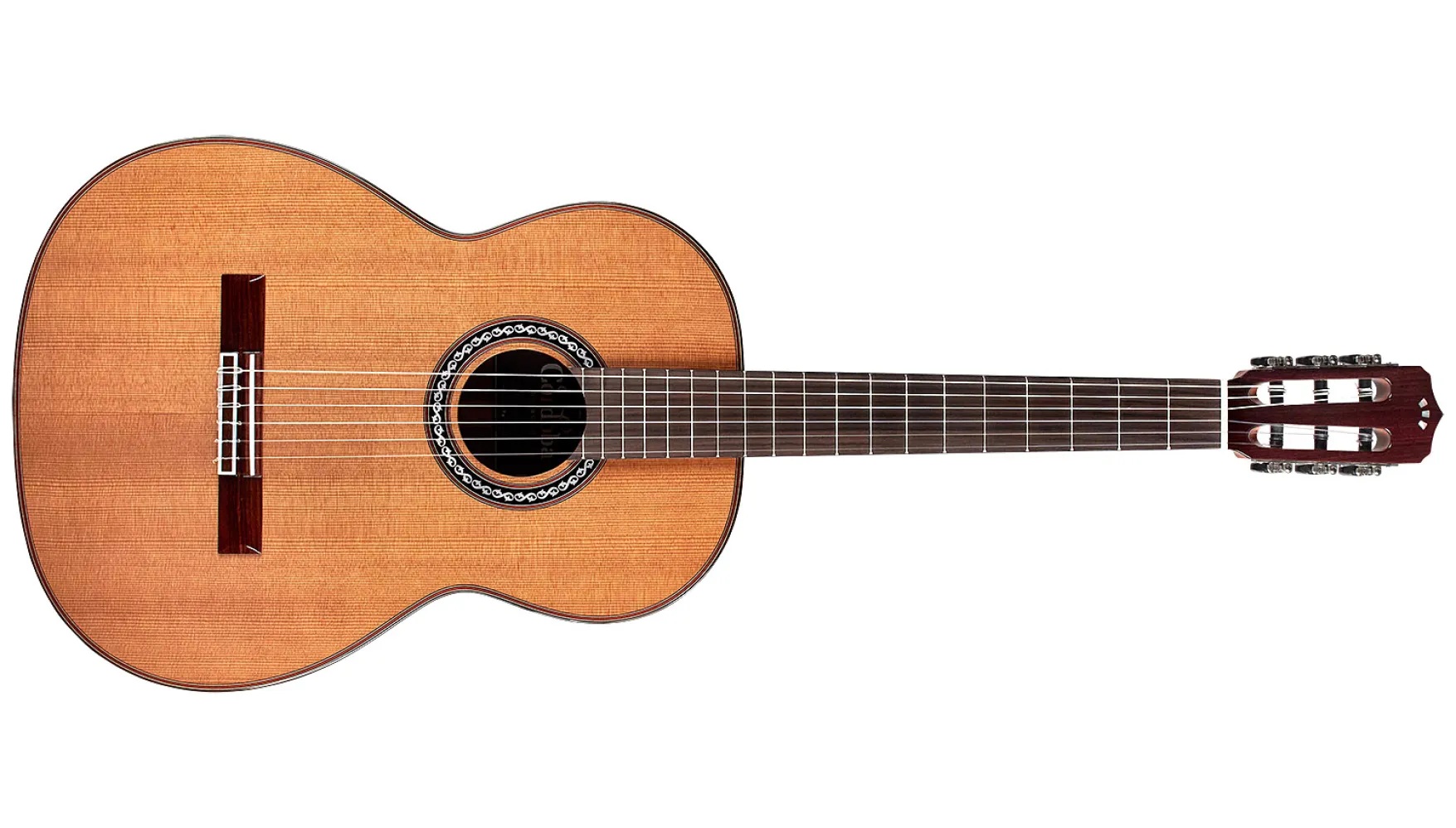 Horizontal front view of C9 Crossover ukulele