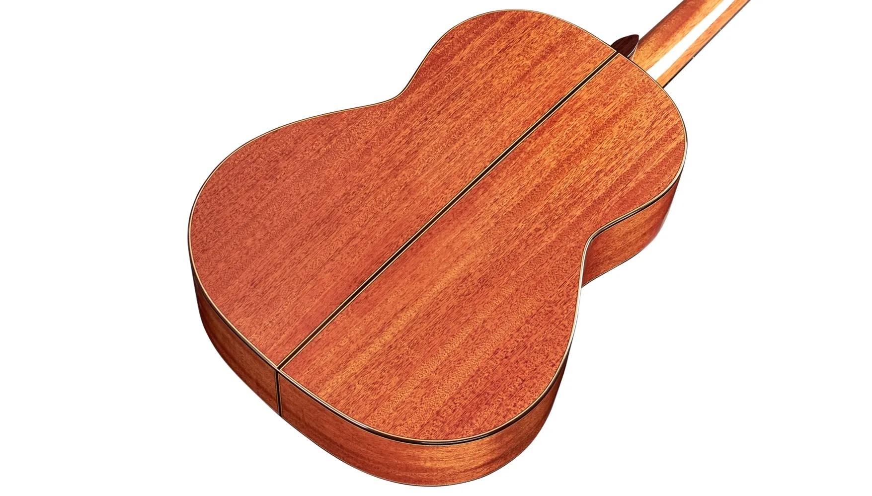Angled close-up back body view of C9 Parlor ukulele