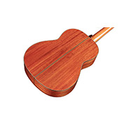 Angled close-up back body view of C9-CD ukulele thumb